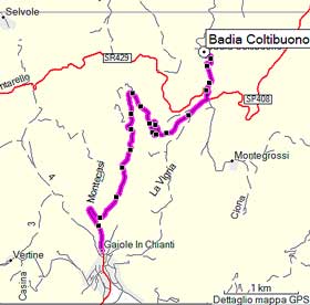 Cartina della zona di Babia Coltibuono