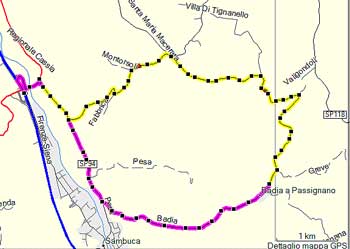 Cartina della zona di Badia a Passignano