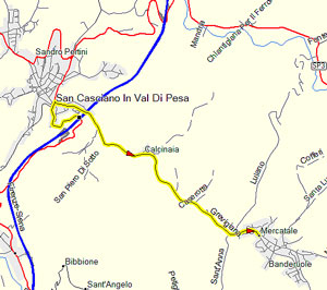 Cartina della zona di Badia a Passignano